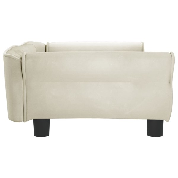 Cama para perros de terciopelo crema 95x55x30 cm