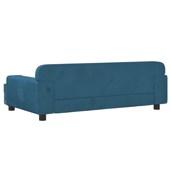 Cama para perros de terciopelo azul 90x53x30 cm