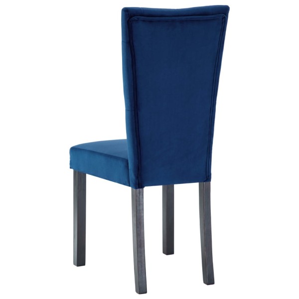 Sillas de comedor 4 unidades terciopelo azul oscuro