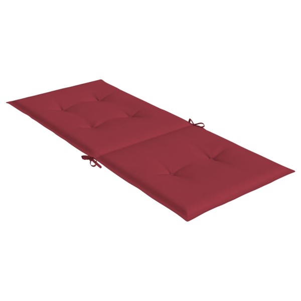 Cojín silla de jardín respaldo alto 6 uds tela rojo 120x50x3 cm