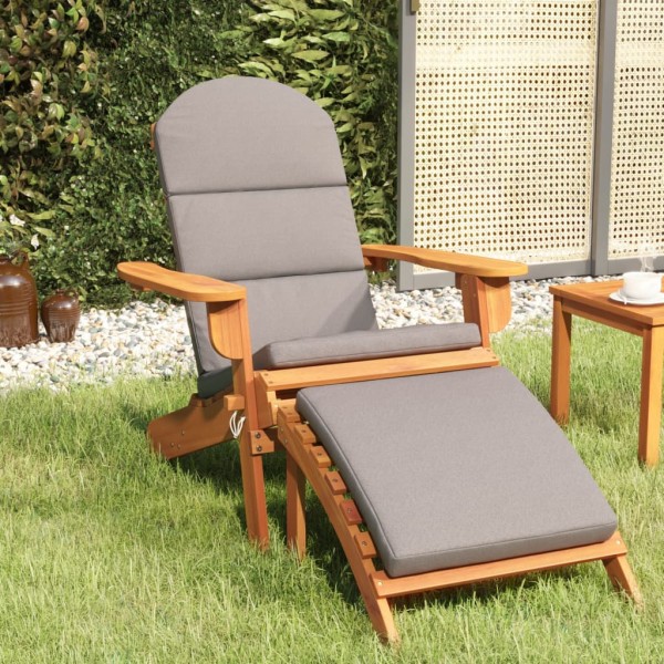 Silla de jardín Adirondack con reposapiés madera maciza acacia