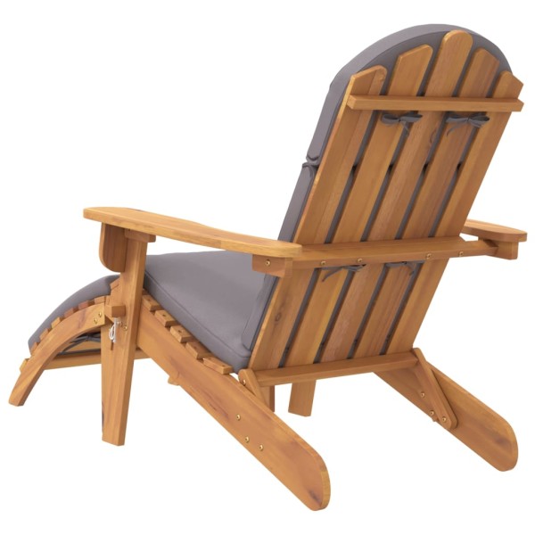 Silla de jardín Adirondack con reposapiés madera maciza acacia