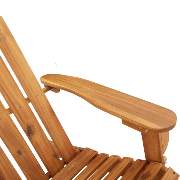 Silla de jardín Adirondack con reposapiés madera maciza acacia