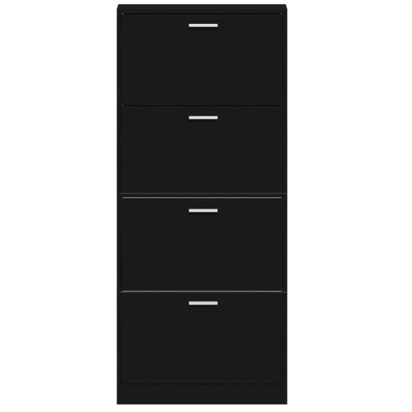 Mueble zapatero madera contrachapada negro 59x17x150 cm