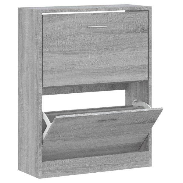 Mueble zapatero madera contrachapada gris Sonoma 63x24x81 cm