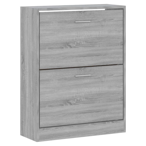 Mueble zapatero madera contrachapada gris Sonoma 63x24x81 cm