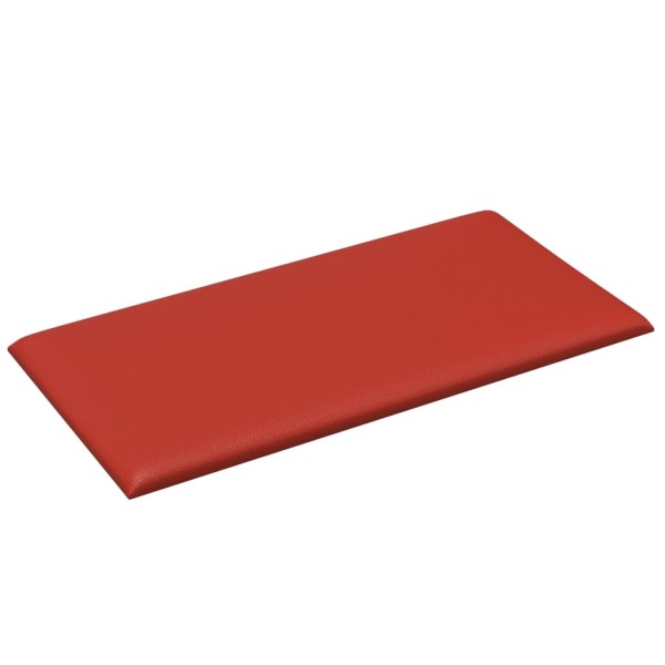 Paneles de pared 12 uds cuero sintético rojo 30x15 cm 0,54 m²