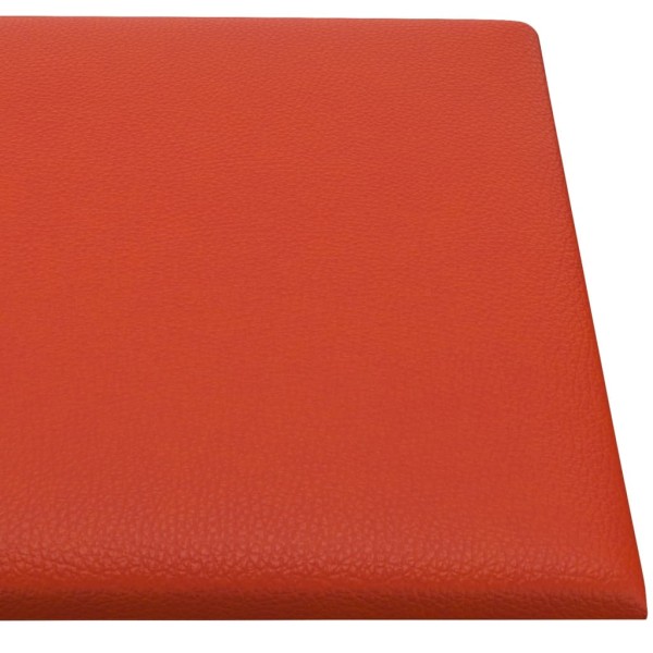 Paneles de pared 12 uds cuero sintético rojo 30x15 cm 0,54 m²