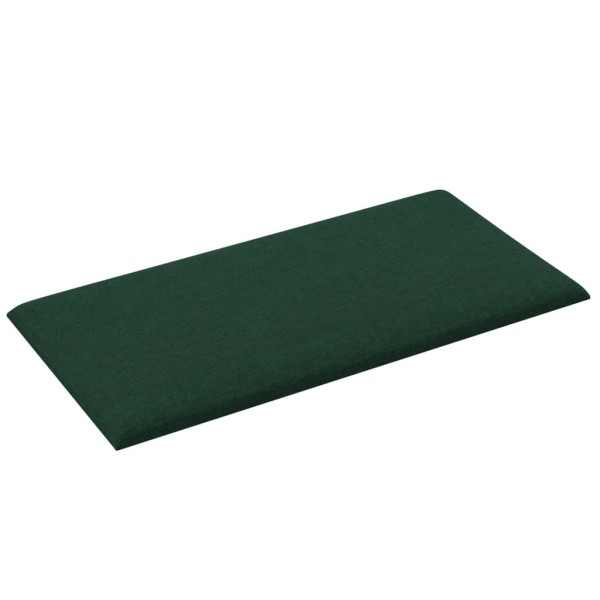 Paneles de pared 12 uds tela verde oscuro 30x15 cm 0,54 m²