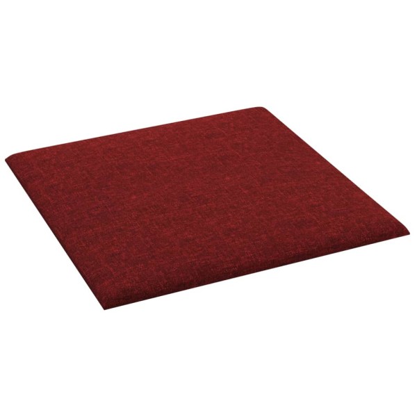 Paneles de pared 12 uds tela rojo tinto 30x30 cm 1,08 m²