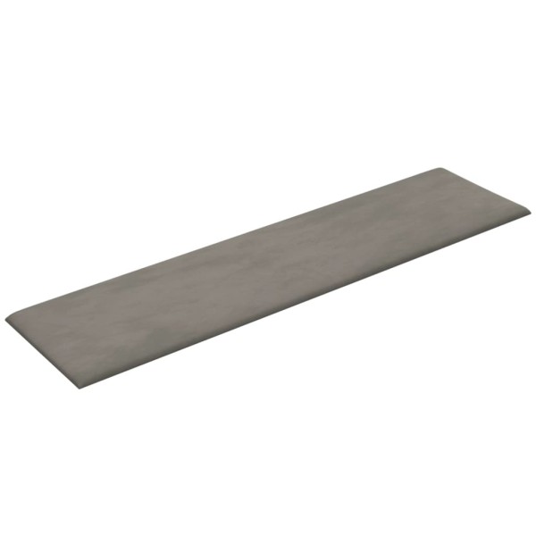 Paneles de pared 12 uds terciopelo gris claro 60x15 cm 1,08 m²