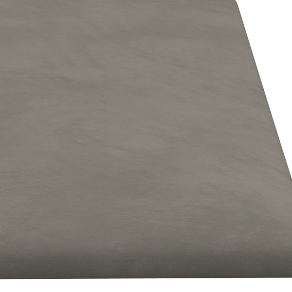 Paneles de pared 12 uds terciopelo gris claro 60x15 cm 1,08 m²