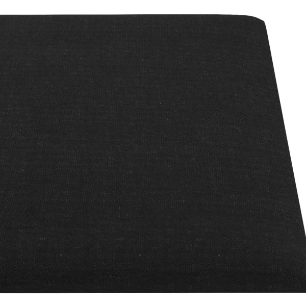 Paneles de pared 12 uds tela negro 90x15 cm 1,62 m²