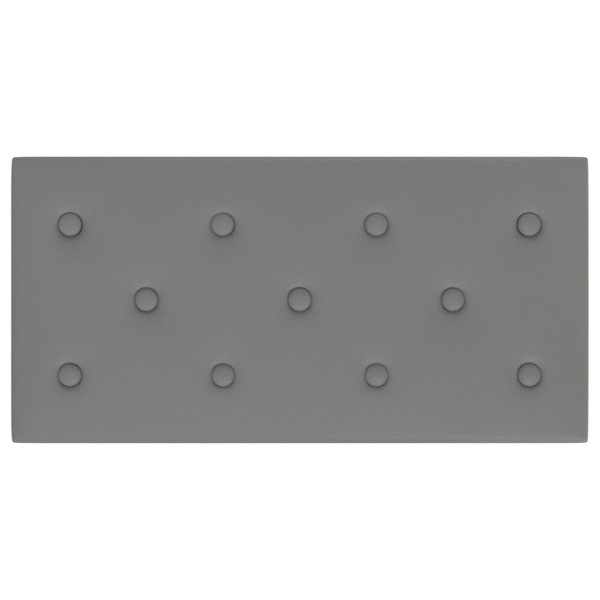 Paneles de pared 12 uds cuero sintético gris 60x30 cm 2,16 m²