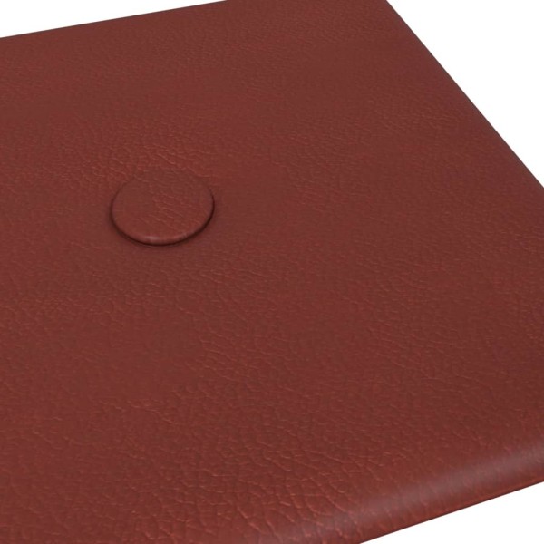 Paneles pared 12 uds cuero sintético rojo tinto 30x15 cm 0,54m²