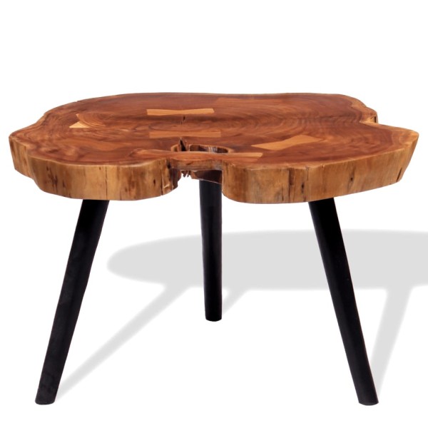 Mesa de centro de tronco madera maciza de acacia (55-60)x40 cm