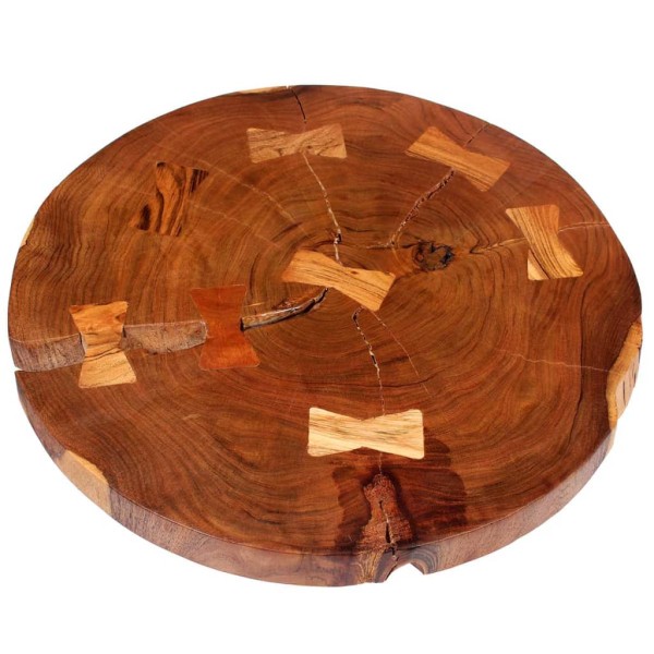 Mesa de centro de tronco madera maciza de acacia (55-60)x40 cm