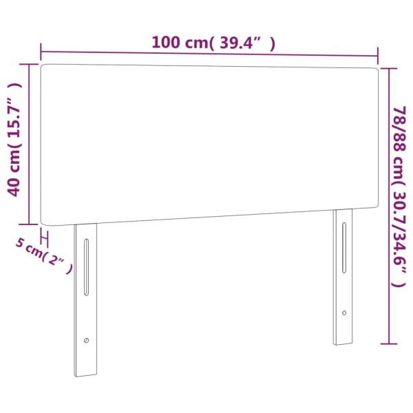 Cabecero de cuero sintético blanco 100x5x78/88 cm