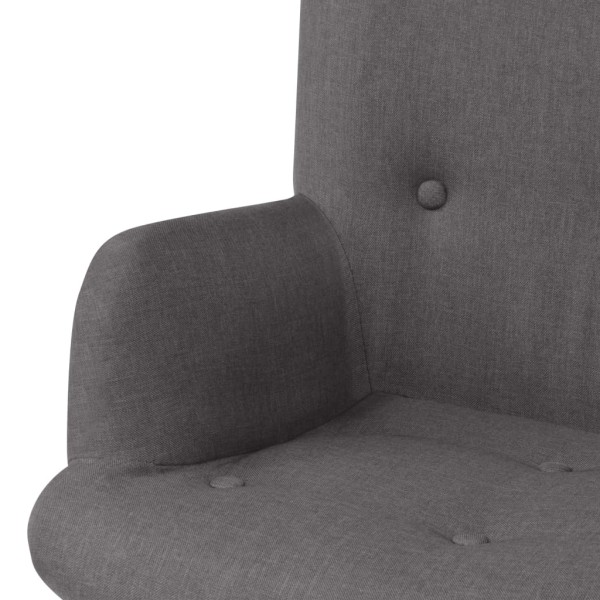 Sillón con taburete reposapiés tela gris