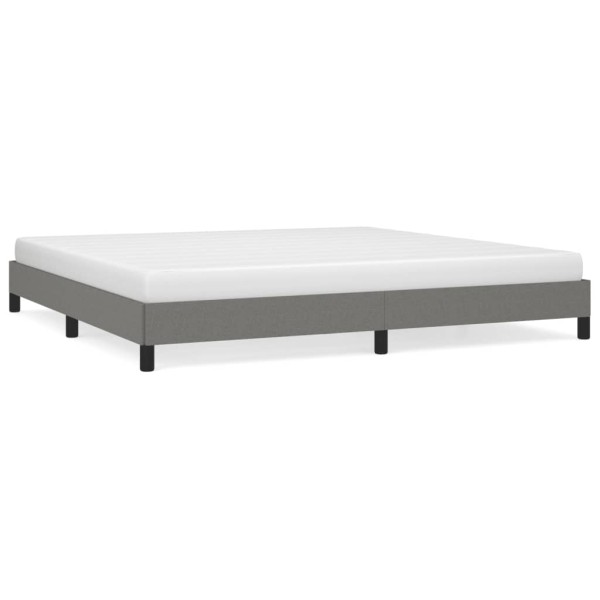 Estructura de cama tela gris oscuro 200x200 cm