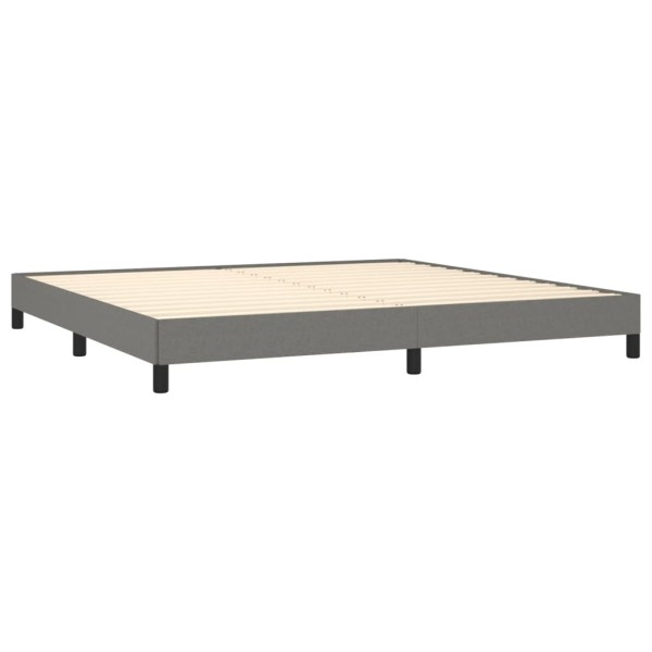 Estructura de cama tela gris oscuro 200x200 cm