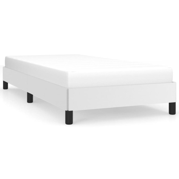 Estructura de cama cuero sintético blanco 80x200 cm