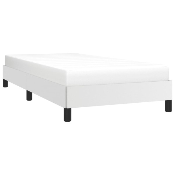 Estructura de cama cuero sintético blanco 80x200 cm