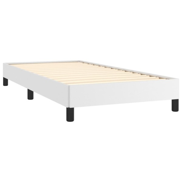 Estructura de cama cuero sintético blanco 80x200 cm