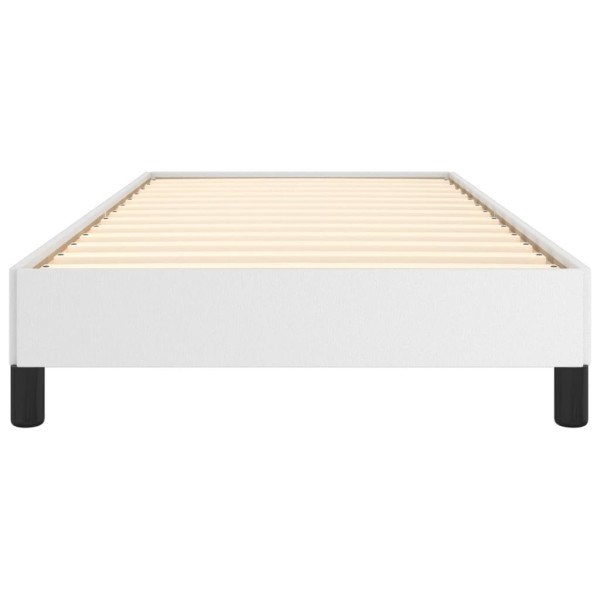 Estructura de cama cuero sintético blanco 80x200 cm