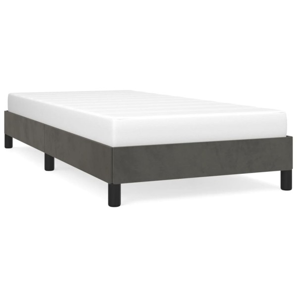 Estructura de cama de terciopelo gris oscuro 100x200 cm