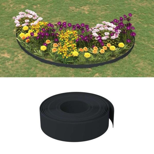 Borduras de jardín 2 uds polietileno negro 10 m 15 cm