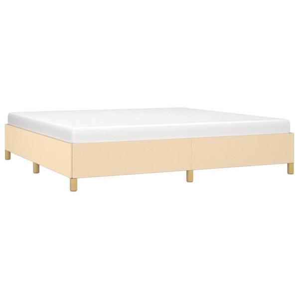 Estructura de cama de tela color crema 200x200 cm