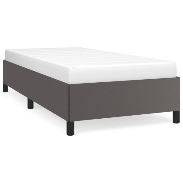 Estructura de cama cuero sintético gris 80x200 cm