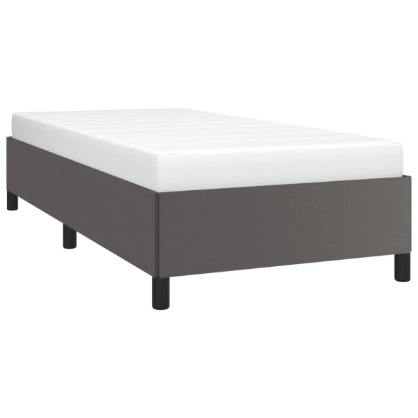 Estructura de cama cuero sintético gris 80x200 cm