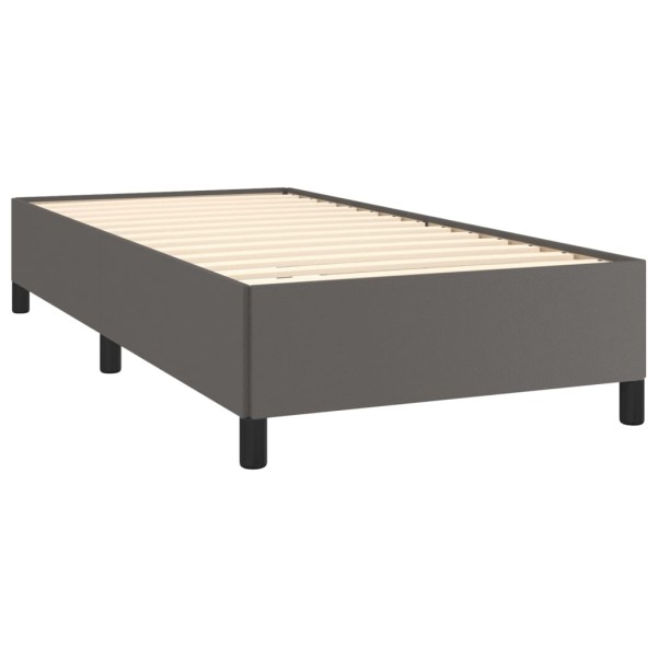 Estructura de cama cuero sintético gris 80x200 cm