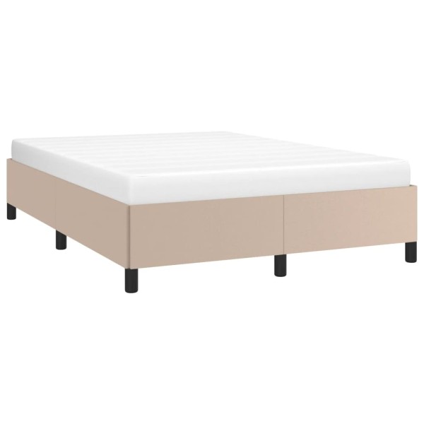 Estructura de cama cuero sintético color capuchino 140x190 cm