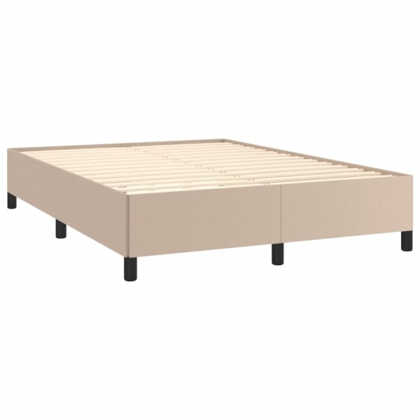 Estructura de cama cuero sintético color capuchino 140x190 cm