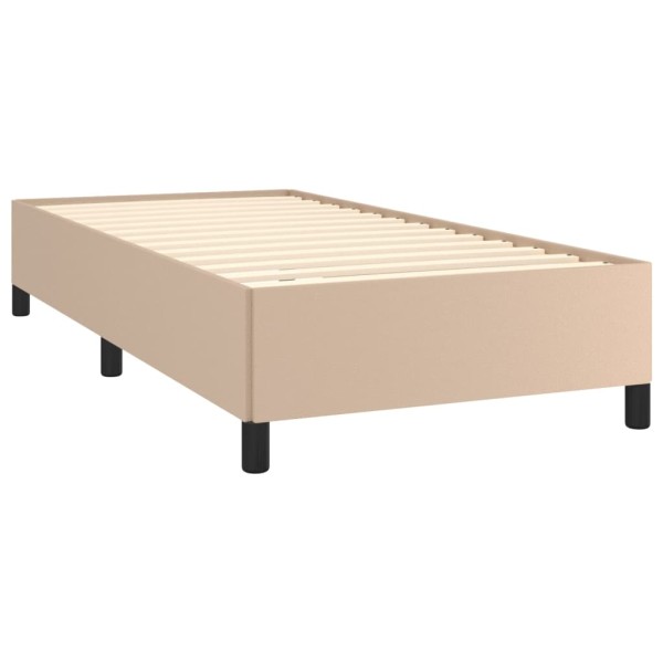 Estructura de cama de cuero sintético capuchino 100x200 cm