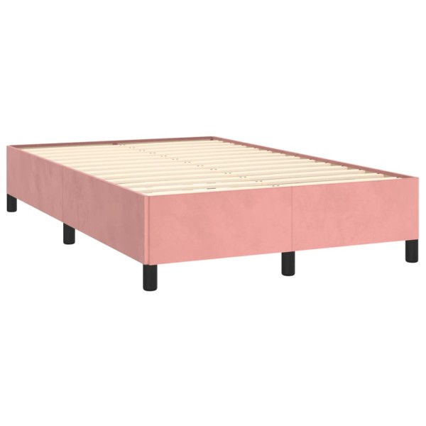 Estructura de cama de terciopelo rosa 120x200 cm