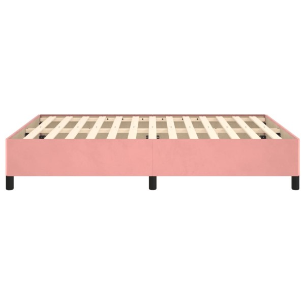 Estructura de cama de terciopelo rosa 140x200 cm