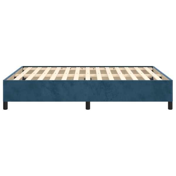 Estructura de cama de terciopelo azul 140x190 cm