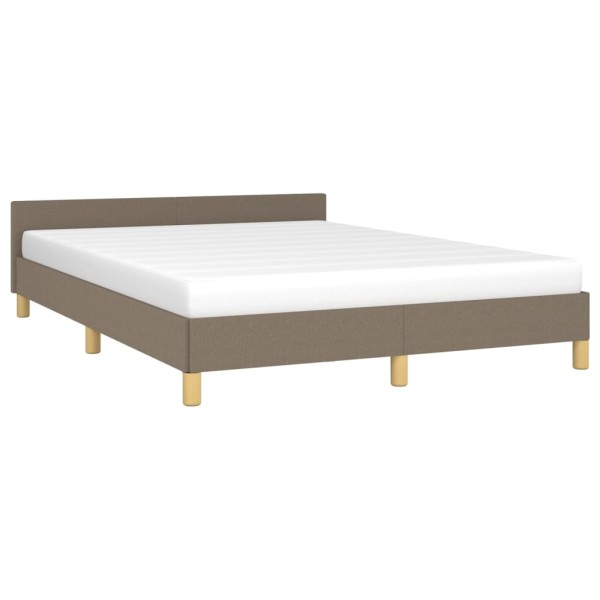 Estructura de cama con cabecero de tela gris taupe 140x190 cm