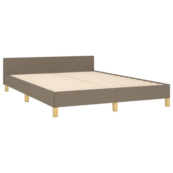 Estructura de cama con cabecero de tela gris taupe 140x190 cm