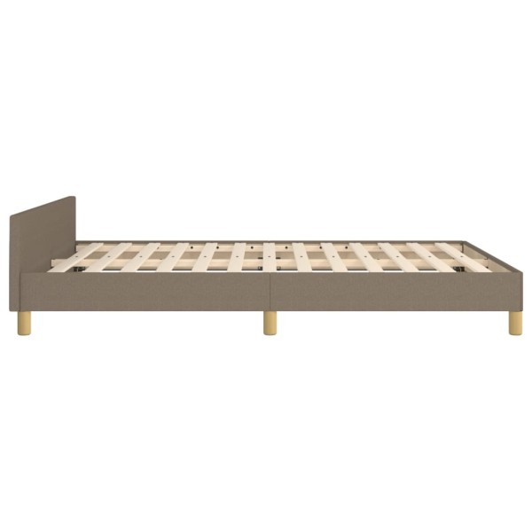 Estructura de cama con cabecero de tela gris taupe 140x190 cm