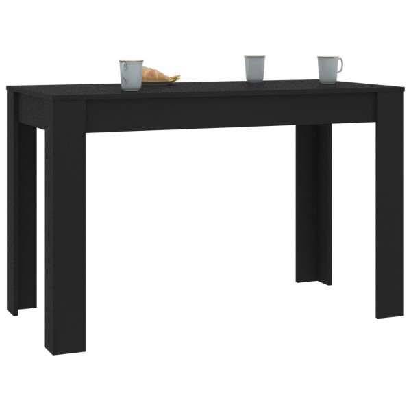 Mesa de comedor de madera contrachapada negro 120x60x76 cm