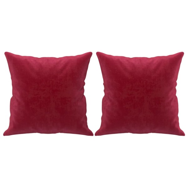 Cojines decorativos 2 uds terciopelo rojo tinto 40x40 cm