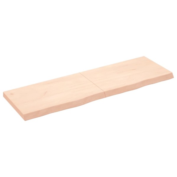 Estante de pared madera maciza roble sin tratar 160x50x(2-6) cm