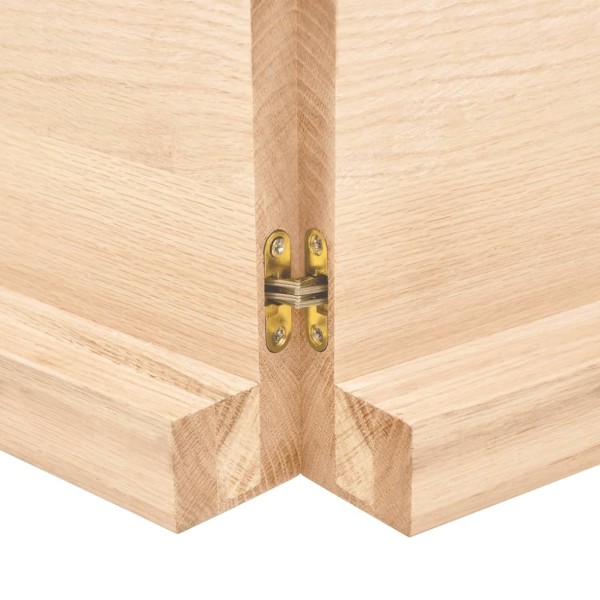 Estante de pared madera maciza roble sin tratar 140x50x(2-6) cm