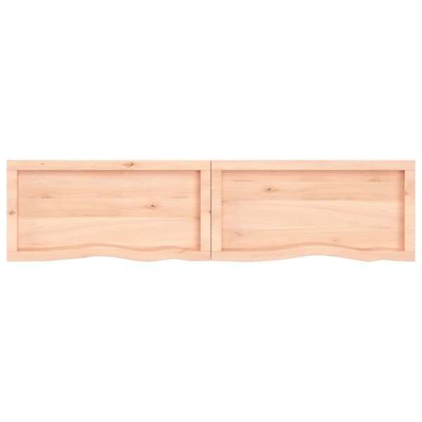 Estante de pared madera maciza roble sin tratar 160x40x(2-6) cm