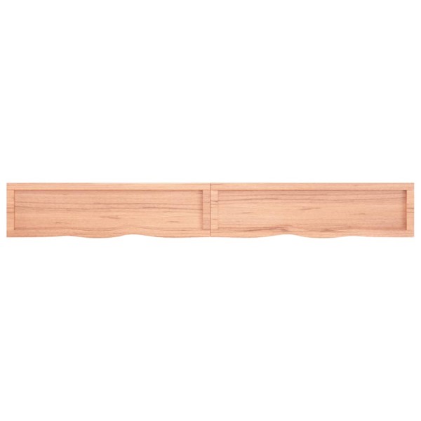 Estante pared madera roble tratada marrón claro 220x30x(2-6) cm